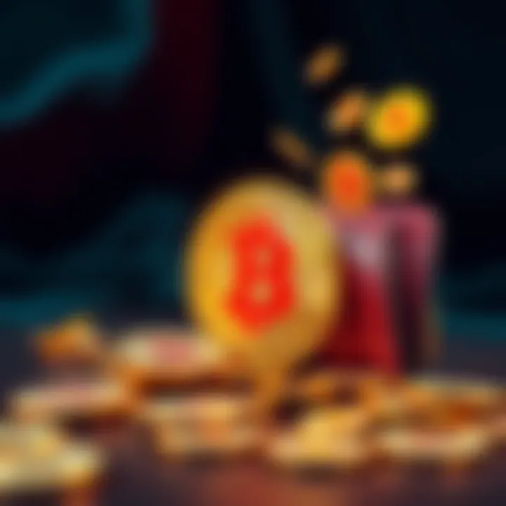 A visual representation of high Bitcoin transfer fees with a wallet and disappearing coins