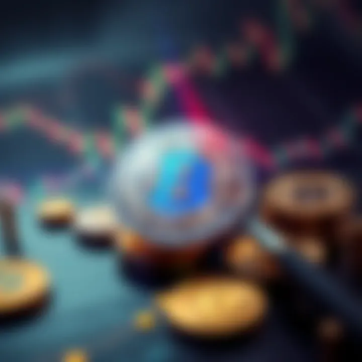 Bitcoin transforming finance Concept of Bitcoin with financial symbols like graphs and coins