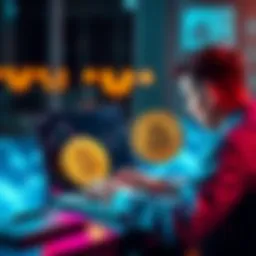 A person on a laptop converting Bitcoin to USDT without KYC