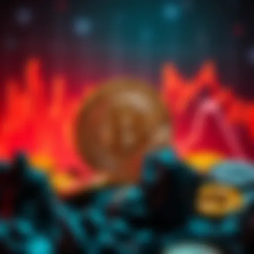 A chart showing Bitcoin's rise against a backdrop of declining altcoins, symbolizing the current crypto market struggles.