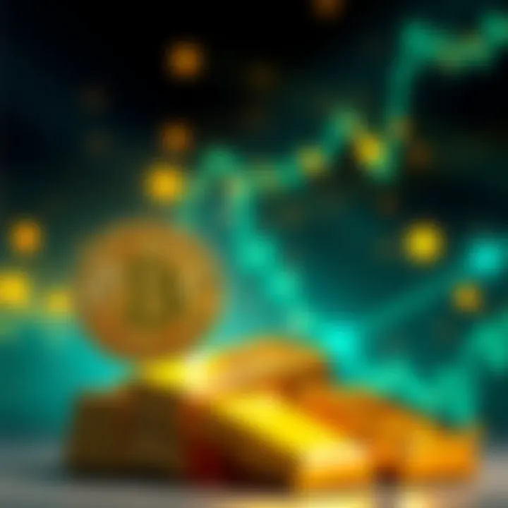 A visual comparison showing Bitcoin coins and gold bars, highlighting the advantages of Bitcoin's flexibility and liquidity over traditional gold.