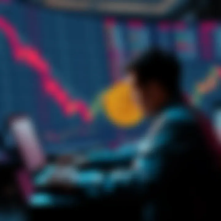 A person contemplating between Bitcoin and S&P 500 investments with a laptop and charts in front of them