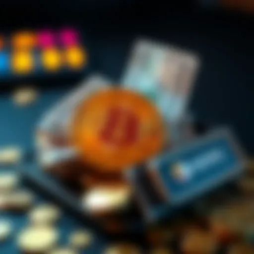 A Bitcoin wallet filled with cash and coins, representing investment options.