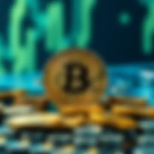A visual representation of a Bitcoin wallet seed phrase along with digital coins, showing the uniqueness of seed phrases.