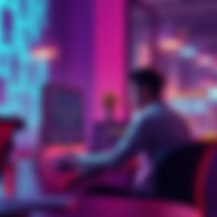A person sitting at a computer looking at AAVE platform to borrow USDC using ETH as collateral