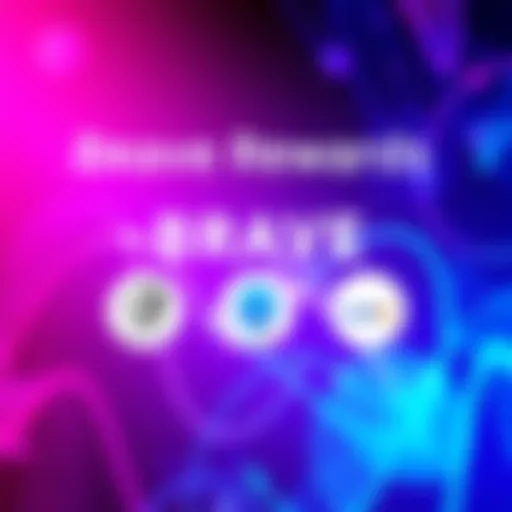 Logo representations of new Brave Rewards partners Ubisoft, GolfN, Moonwalk Fitness, Novacast AI, and Berrie DEX against a vibrant background