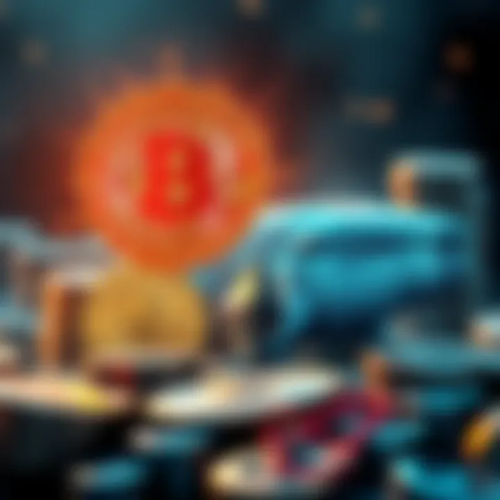 A representation of a BTC whale trading $76 million in Bitcoin for Ethereum, showing the cryptocurrency shift in the market.