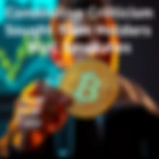 A person holding a Bitcoin symbol with a thoughtful expression, looking for feedback on cryptocurrency.