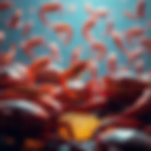 A visual representation of smaller BTC holders, depicted as shrimps, gaining more support and upvotes in a cryptocurrency community, surrounded by crabs that symbolize larger holders.