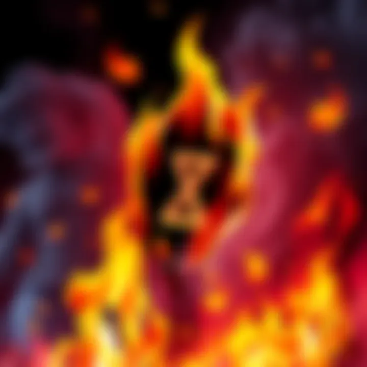 Illustration of flames symbolizing the burning of pi supply to control its value