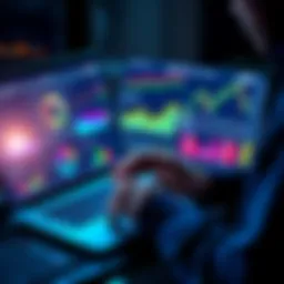 A person reviewing financial graphs and charts on a laptop to assess their net gains or losses for the year