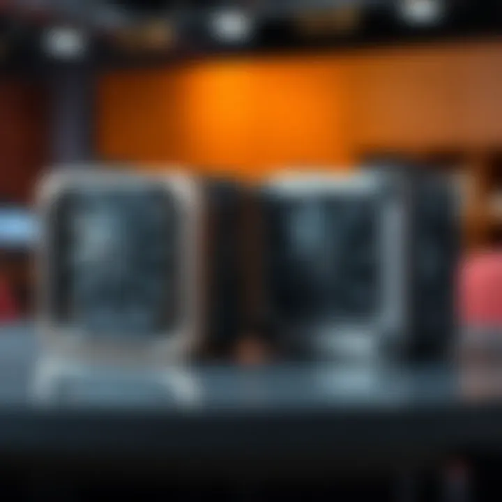 Comparison between Canaan Avalon Q mining device and IceRiver ALEO AE1 Lite 250M mining device on a table