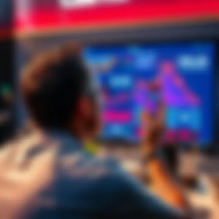 Cardano Investment Reflection A person looking at a computer screen displaying Cardano charts and statistics, contemplating investment decisions.