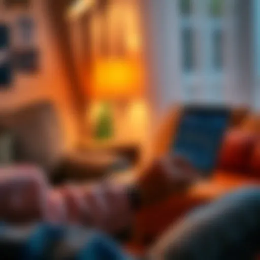 A person calculating taxes while looking at cryptocurrency transactions on a laptop in a cozy setting