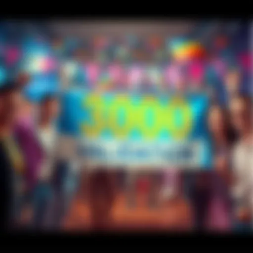A group of people celebrating the achievement of 3000 validations with banners and smiles