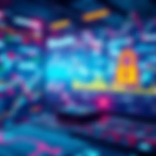 A visual representation of a digital trading platform with charts and security features, symbolizing centralized exchanges for trading in 2025.