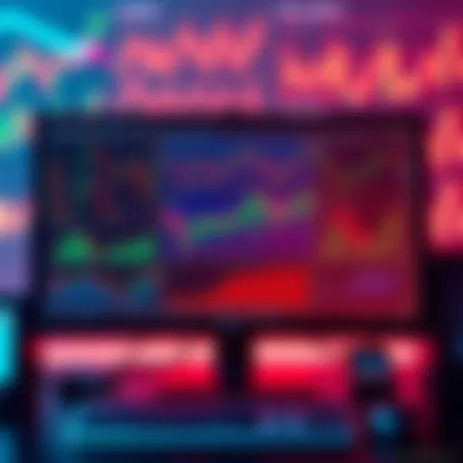 A collection of various chart patterns used in trading strategies, including bullish and bearish trends, displayed on a computer screen.