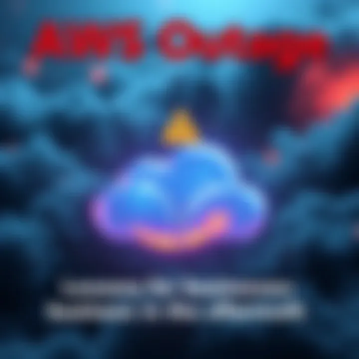 Cloud outage impact on businesses A graphic showing a broken cloud symbol with a warning sign, representing the effects of the AWS outage on companies