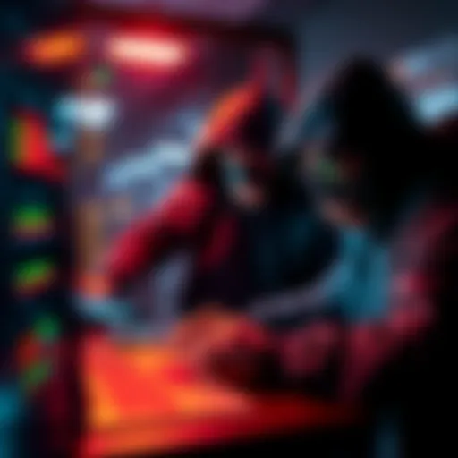 Graphic showing hackers accessing sensitive customer data from a Coinbase server, symbolizing KYC vulnerabilities in crypto security.