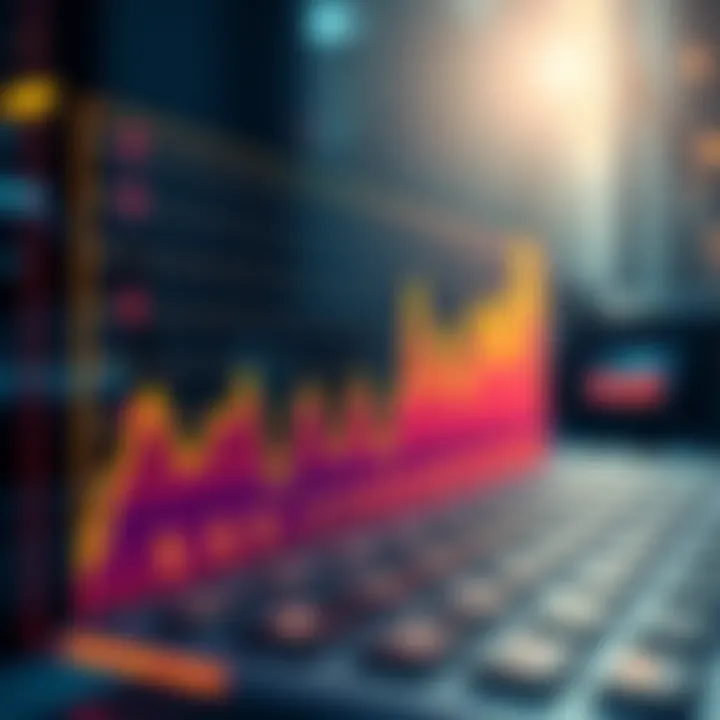 A graph showing a sharp increase in online searches for Coinbase, symbolizing growing interest in cryptocurrency.