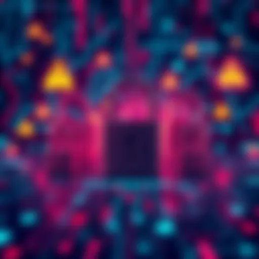 A visual representation of a security breach at Coinbase, showing locks and warning symbols on a digital background.