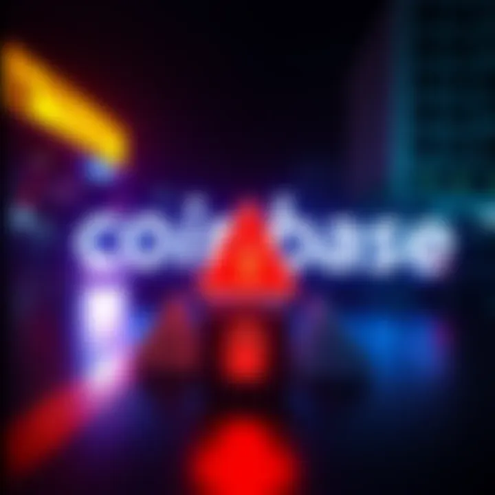 Graphic showing Coinbase logo with warning signs and locked accounts representing security concerns for users