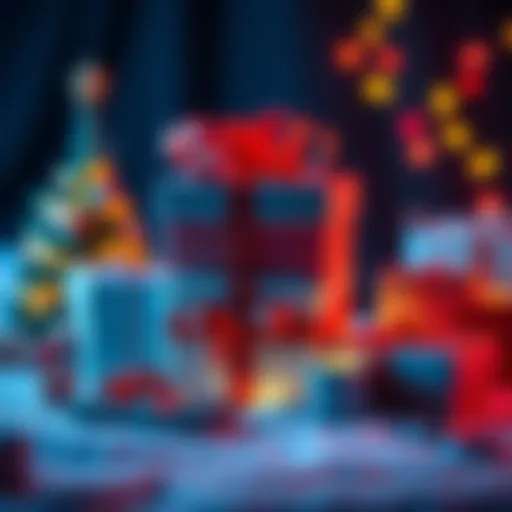 Various cold storage wallets arranged around a decorated Christmas gift box, symbolizing cryptocurrency gifting.
