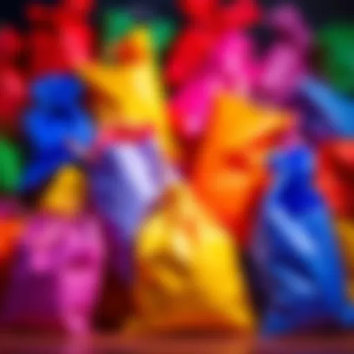 A variety of colorful bags waiting to be chosen, each offering a surprise inside