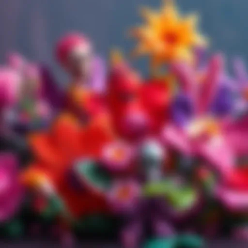 A vibrant collection of unique Dead Bloomers NFTs displayed, showcasing their distinct artistic styles and colors, capturing the essence of digital collectibles.
