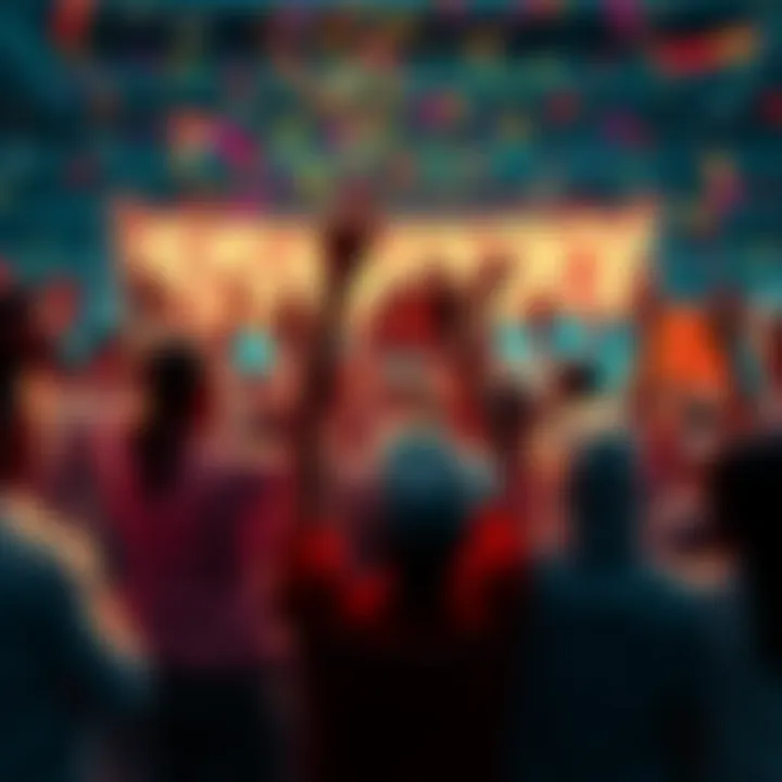 A group of people cheering with $Sorry Coin banners and confetti in the air after a successful launch