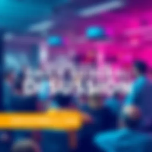 People engaging in discussion and sharing ideas in a forum setting