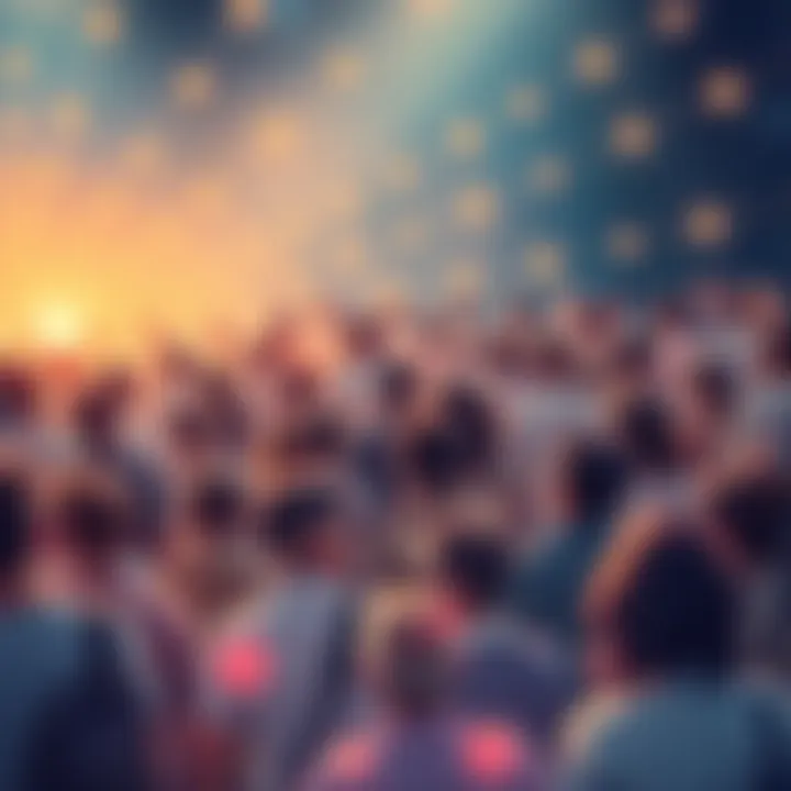 Illustration showing diverse people connecting in a network, symbolizing community growth and its impact on currency value.