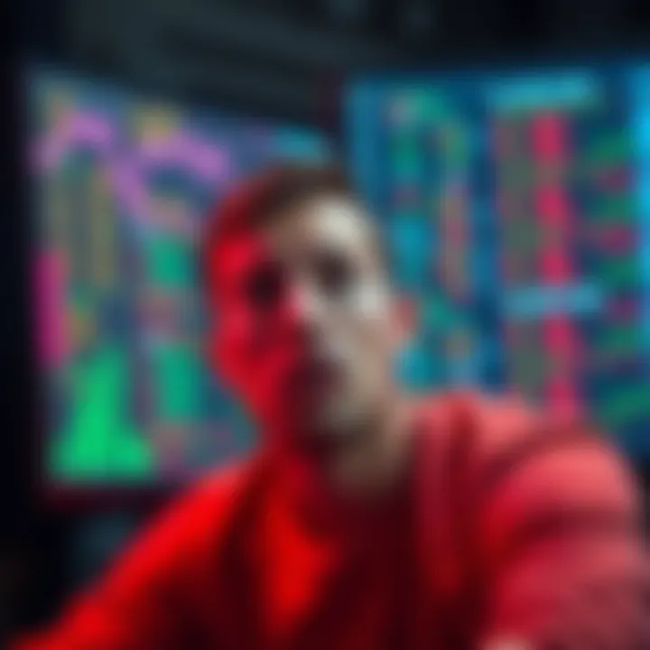 A person looking worried while viewing cryptocurrency data on a computer screen, symbolizing concerns about Bitcoin transaction security after a hack.