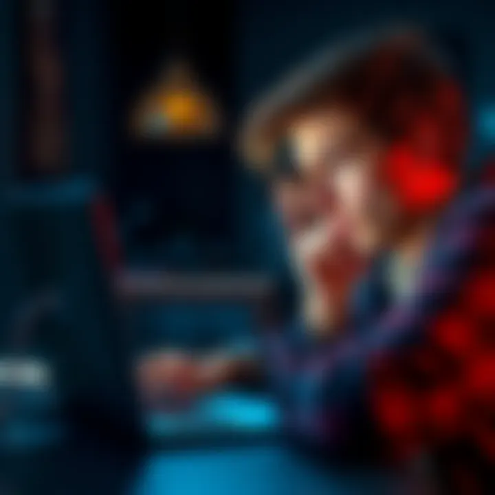Concerned friend looking at a laptop A worried person watching a laptop screen, indicating suspicion about friend's crypto activities