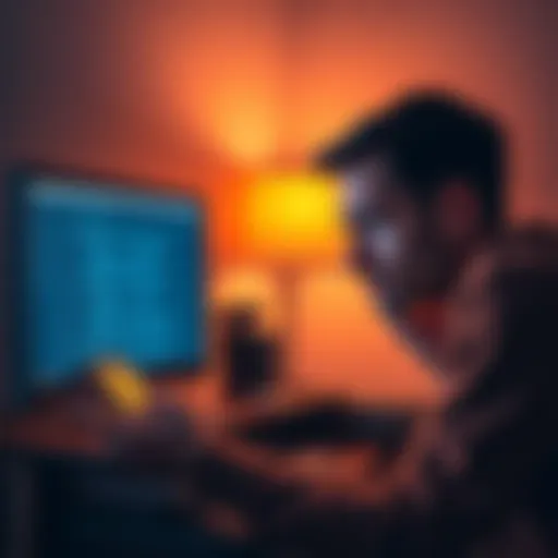 A worried person looking at a computer screen while holding a Trezor wallet and contemplating safety of their recovery seed