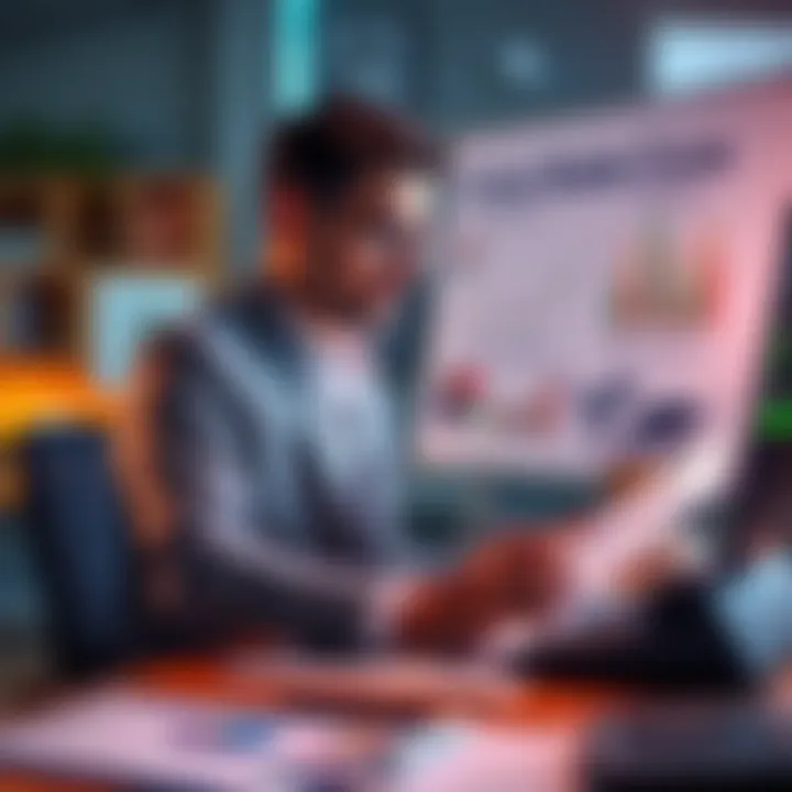 A financial expert analyzing investment options at a desk with charts and papers, considering a 10-month core stake.