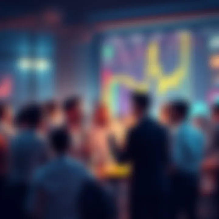 Crypto Discussion Highlights Group of people engaging in a lively discussion about cryptocurrency trends and news