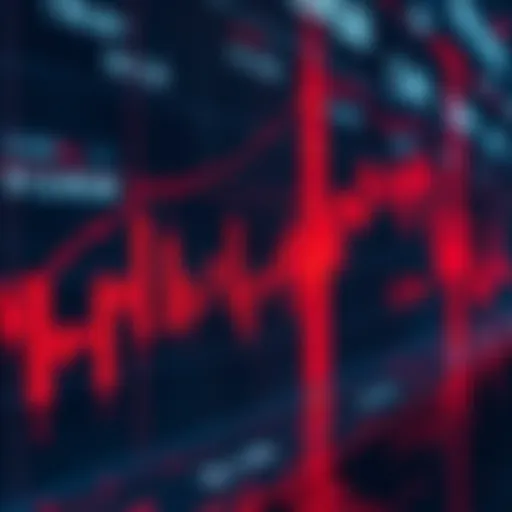 A chart showing a steep decline in cryptocurrency values with red indicators, representing a massive market sell-off.
