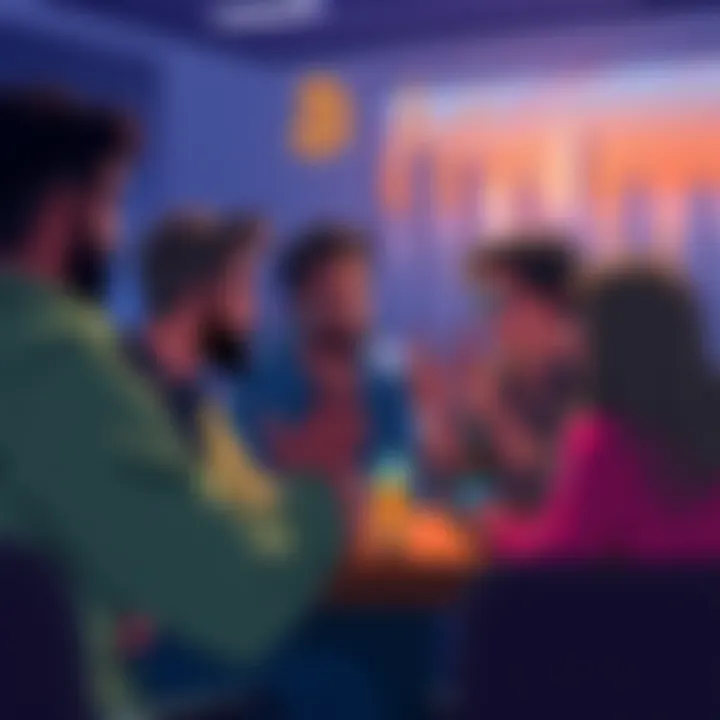 People engaging in a conversation about cryptocurrency safety tips and rules.