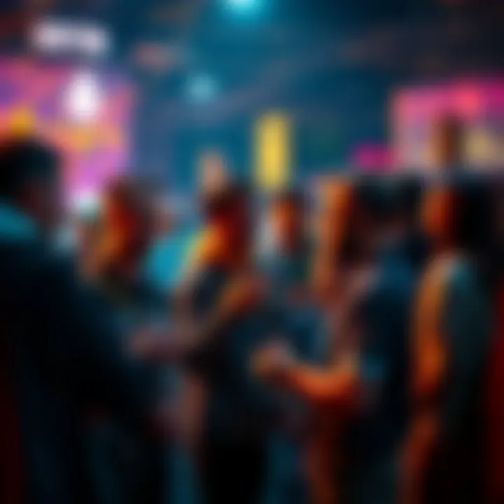 A group of people sharing ideas about digital currency at a community event in 2025