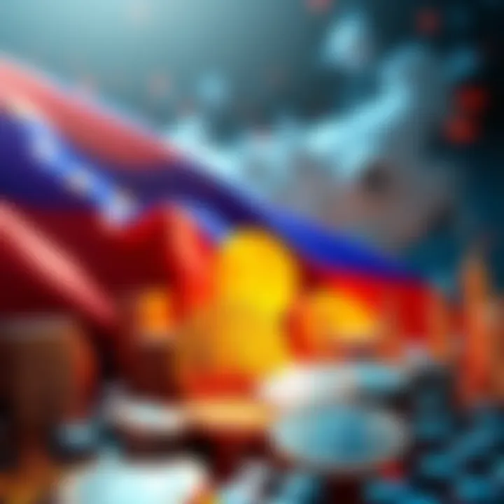 A visual representation of cryptocurrency symbols with the Russian flag, symbolizing Russia's leading role in crypto adoption in Europe.