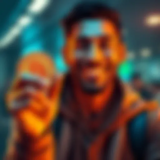A confident person smiling while holding a DOGE coin, symbolizing their return to the crypto market after setbacks.