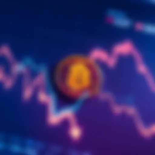 Chart showing downward trend in cryptocurrency values with Bitcoin logo