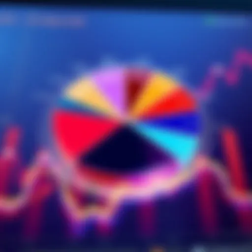 A colorful pie chart showing the distribution of various cryptocurrencies in a portfolio, with sections labeled for each currency and percentages represented visually.