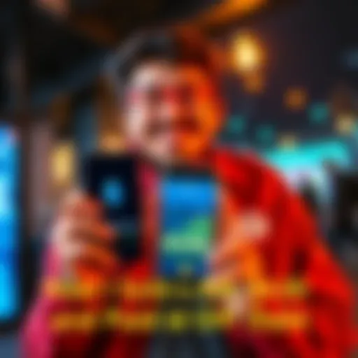 Individual smiling while holding a phone showing Ethereum price at $4,000 and a paid debt notice
