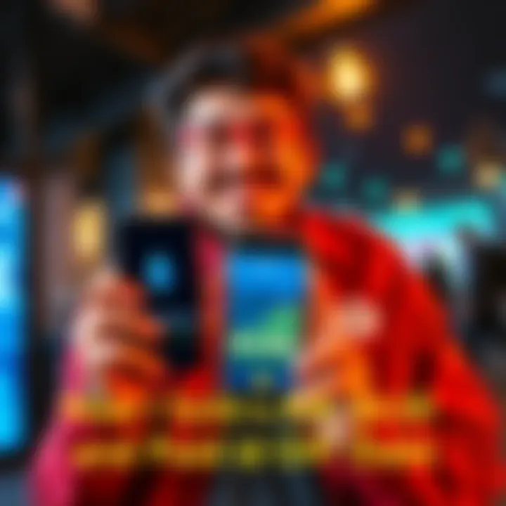Individual smiling while holding a phone showing Ethereum price at $4,000 and a paid debt notice
