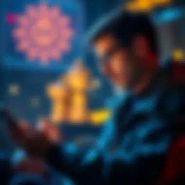 An individual reviewing a digital wallet and planning for cryptocurrency inheritance