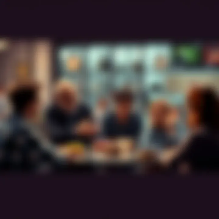 A group of people engaging in a lively discussion about donuts and other topics