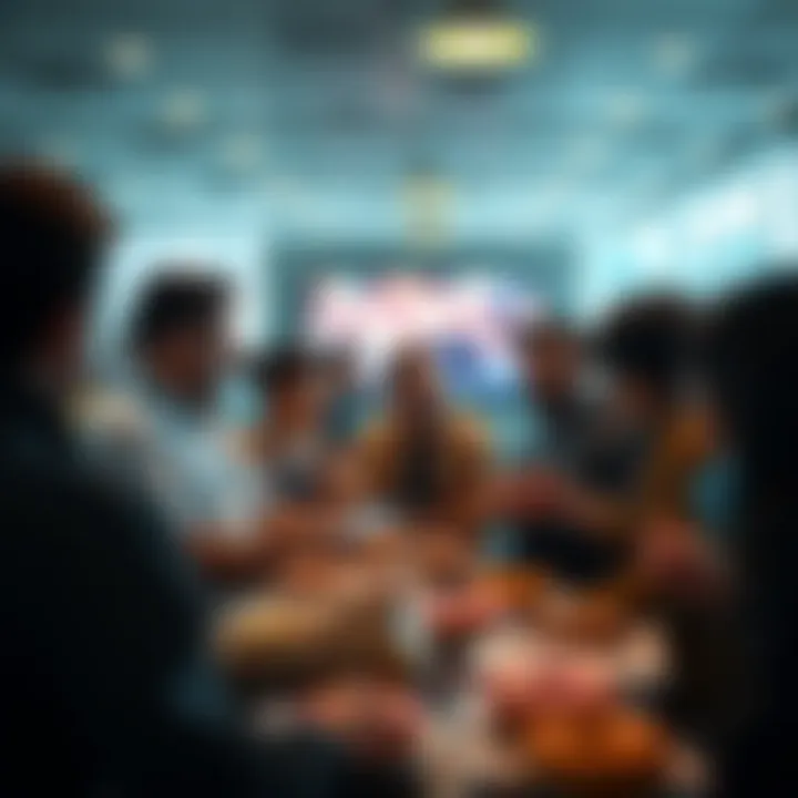 People engaging in a friendly discussion about various topics including donuts