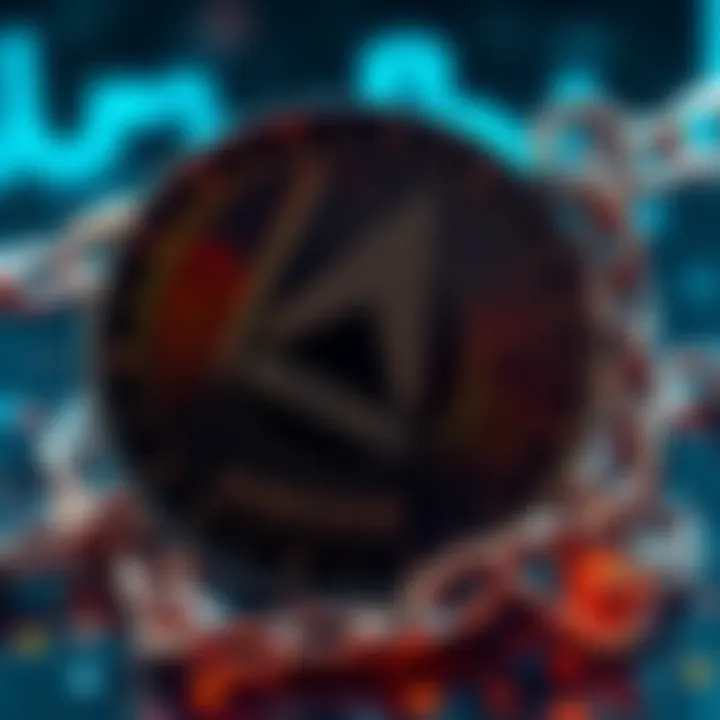 Graphical representation of dark stablecoins, featuring algorithmic symbols and a Monero logo, with chains symbolizing resistance to financial censorship.